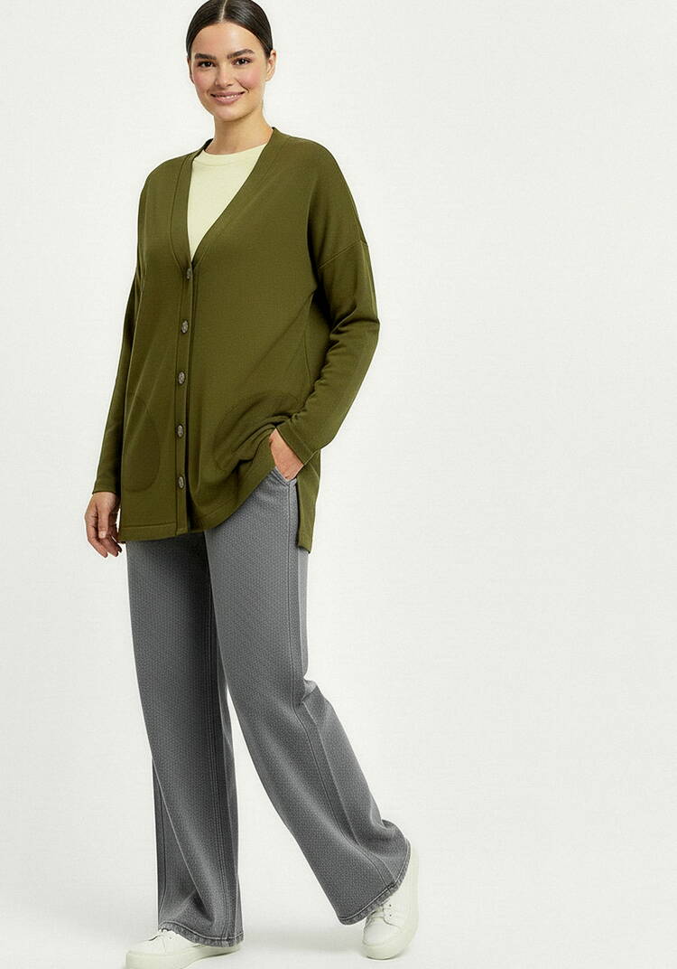 Кардиган на пуговицах утепленный шир.  750, рис. 36