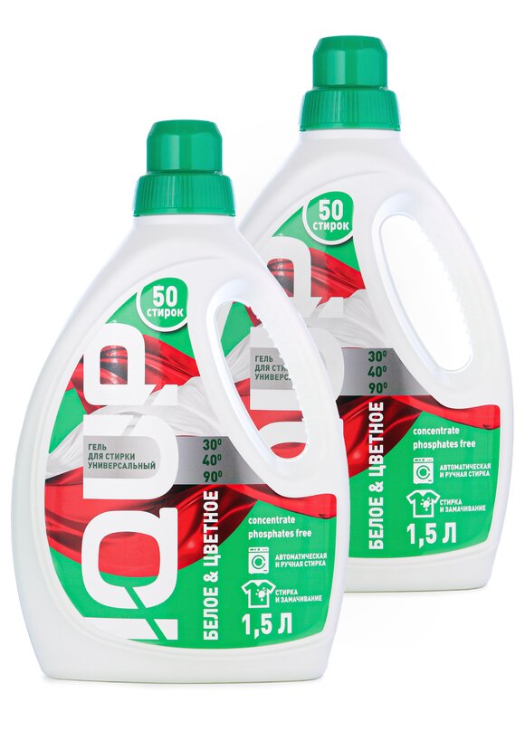 Гель для стирки универсальный, 1,5 л, 2 шт. шир.  580, рис. 1