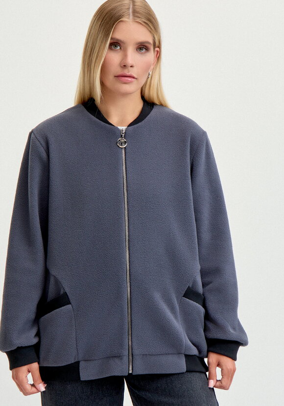 Бомбер на молнии с рибаной шир.  580, рис. 19