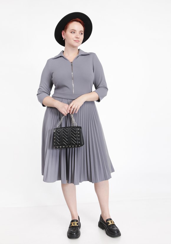 Платье с гофрированной юбкой шир.  580, рис. 1