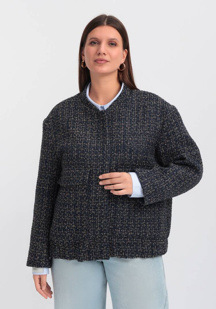 Твидовый бомбер шир.  750, рис. 9