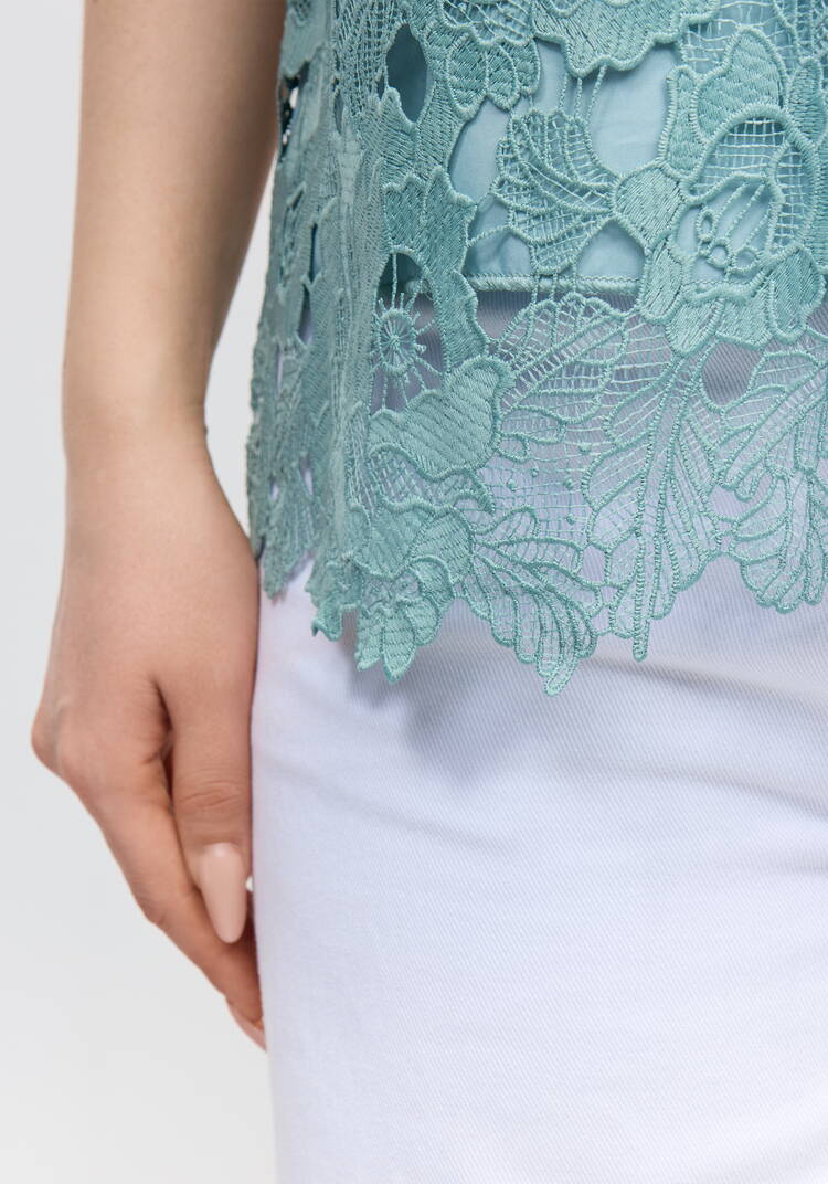 Блуза ажурная свободного кроя шир.  750, рис. 12