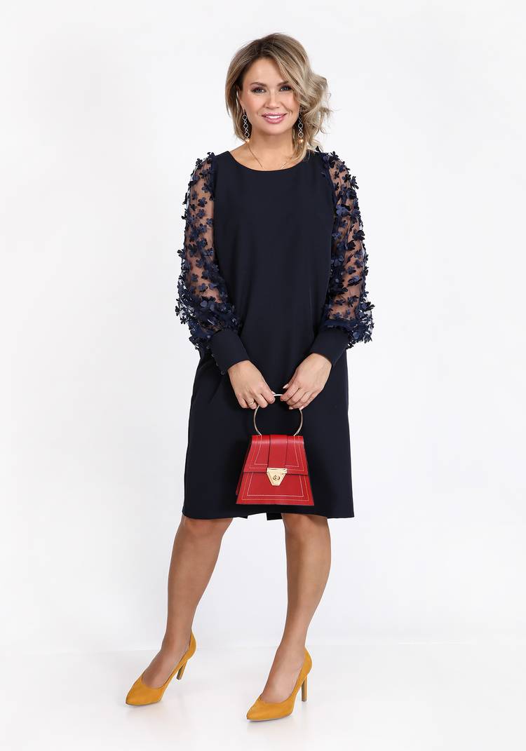 Платье коктейльное из комбинированной ткани шир.  750, рис. 6