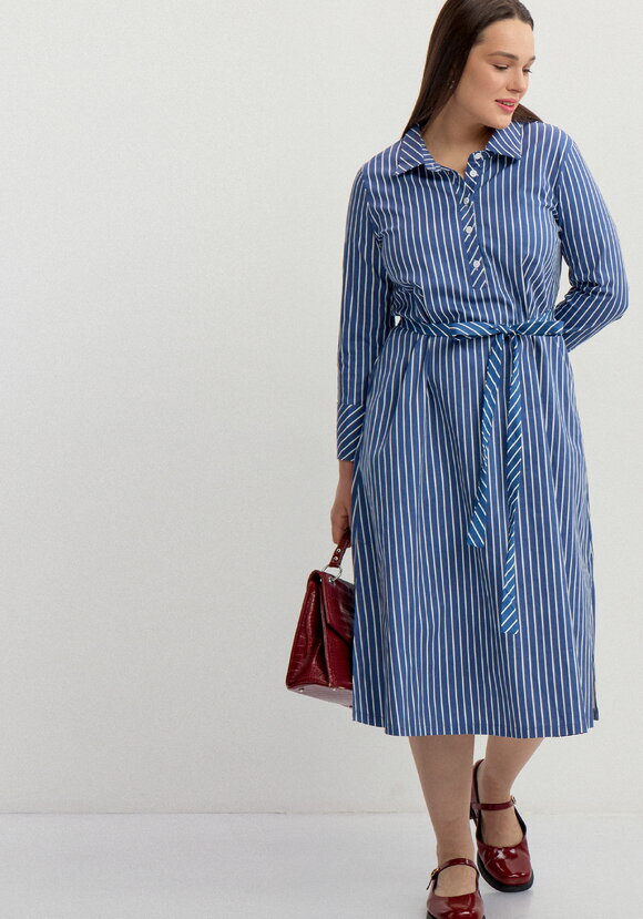 Платье-рубашка с отложным воротником шир.  580, рис. 1