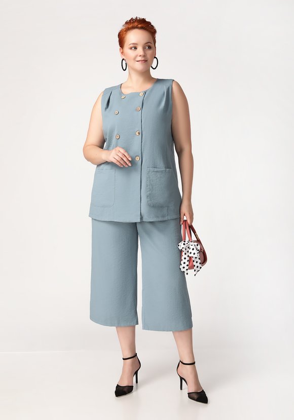 Жилет двубортный под пояс шир.  580, рис. 3