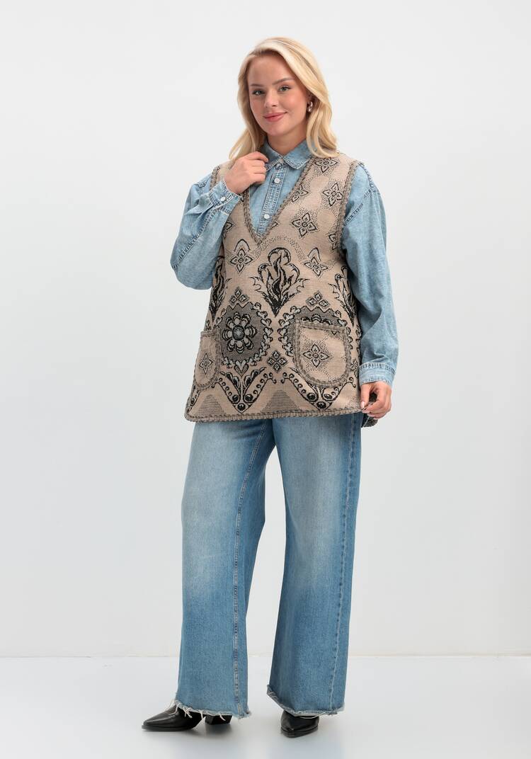 Жилет из шерсти Ласковое тепло шир.  750, рис. 46