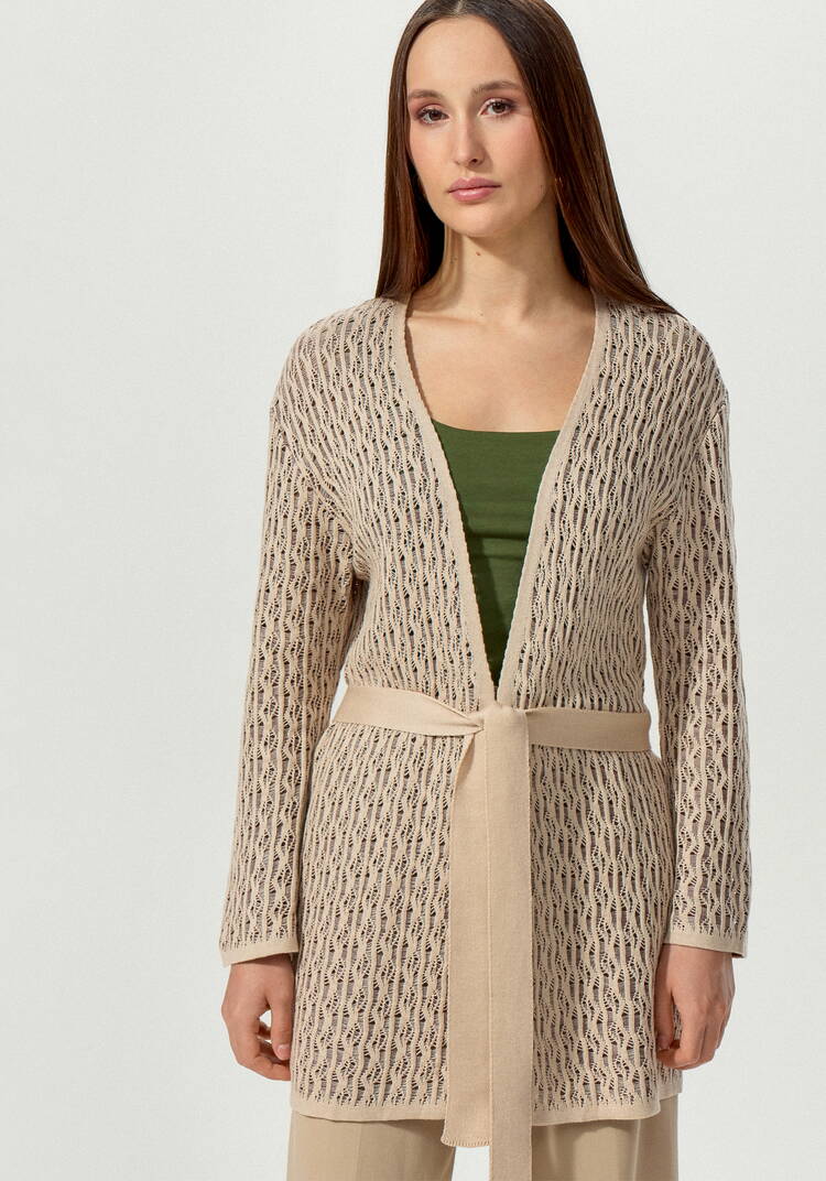 Кардиган ажурной вязки шир.  750, рис. 4