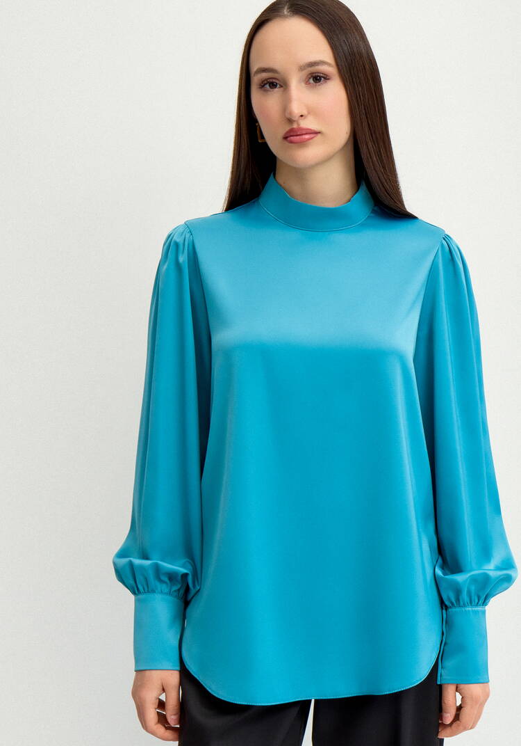 Блуза шелковая с пуговицами на вороте шир.  750, рис. 17