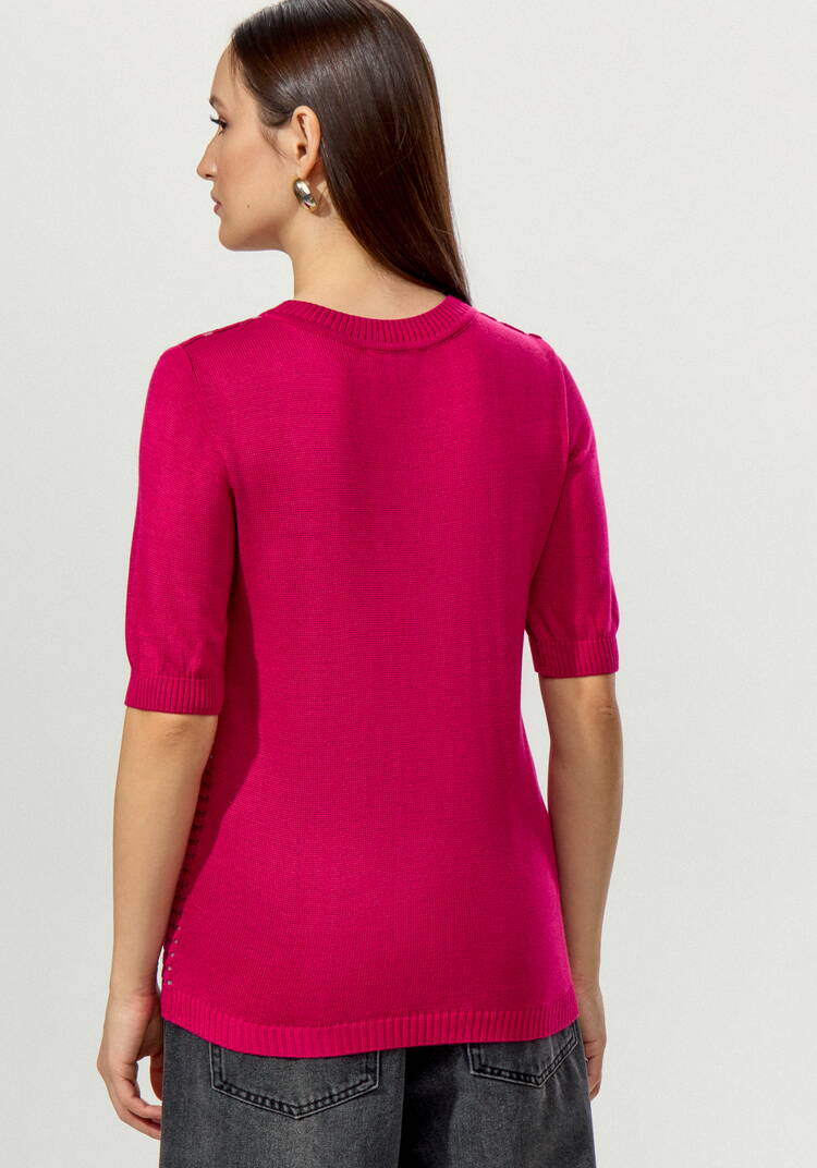 Джемпер с передней полочкой ажурной вязки шир.  750, рис. 18