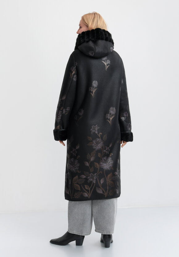 Дубленка c цветочным принтом шир.  580, рис. 3