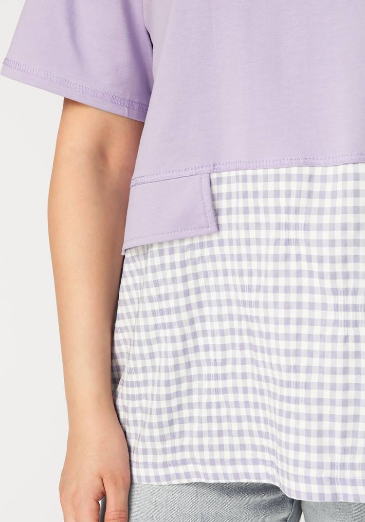 Блуза комбинированная из разных тканей шир.  750, рис. 4