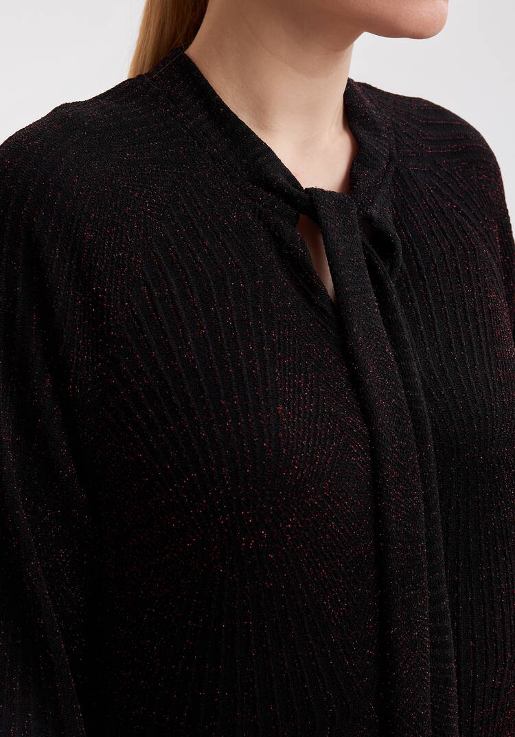 Платье трикотажное с бантом и люрексом шир.  750, рис. 5