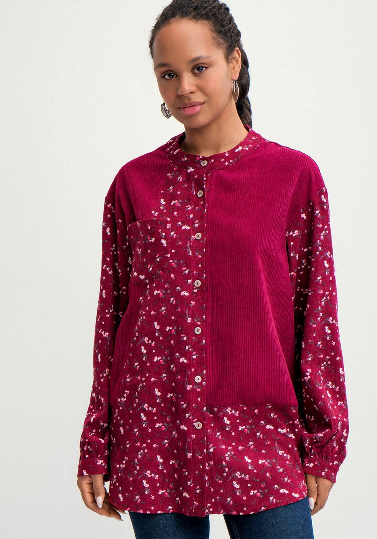 Блуза из комбинированной ткани Рин шир.  750, рис. 4