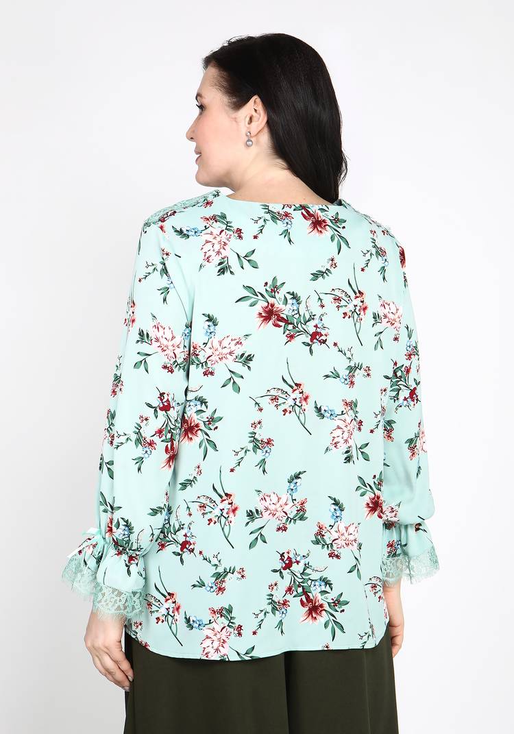 Блуза с длинным рукавом и цветочным принтом шир.  750, рис. 10