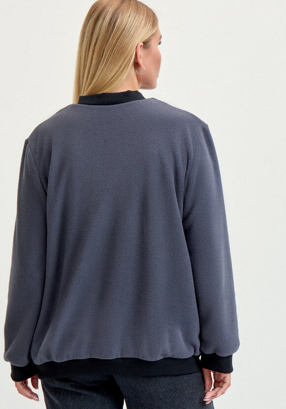 Бомбер на молнии с рибаной шир.  580, рис. 20