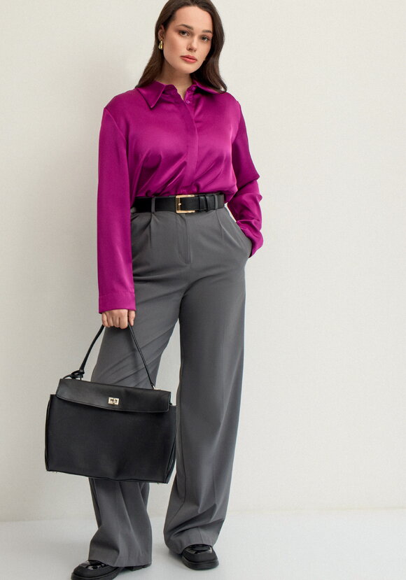 Блуза из шелка с супатной застежкой шир.  580, рис. 9