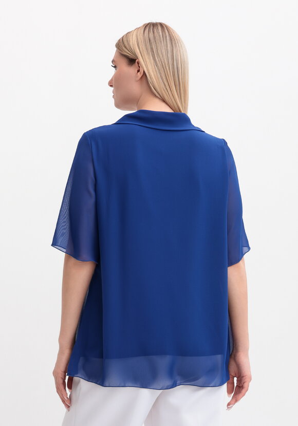 Блуза на запах с брошью шир.  580, рис. 13