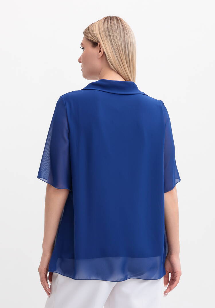 Блуза на запах с брошью шир.  750, рис. 13