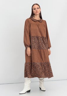 Платье из микровельвета ярусное