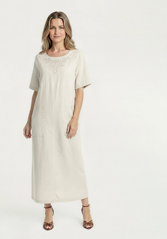 Платье из льна с вышивкой шир.  580, рис. 13