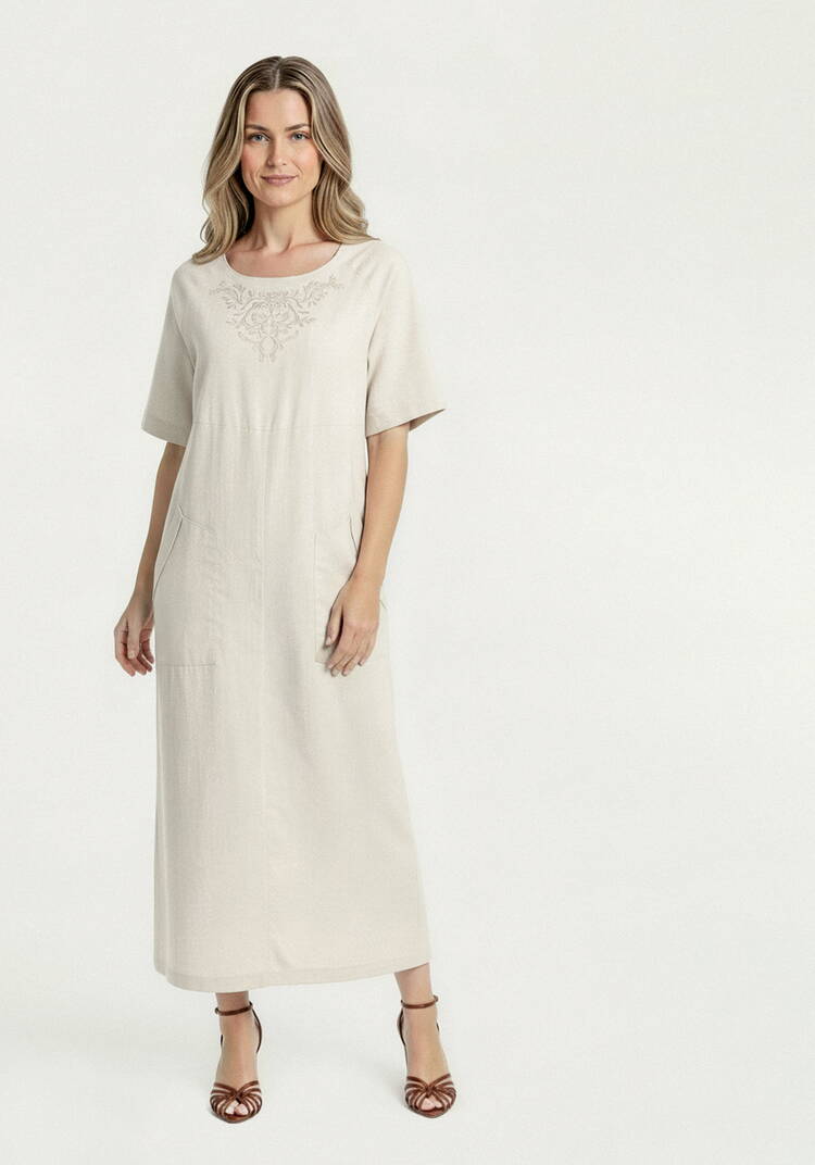 Платье из льна с вышивкой шир.  750, рис. 13