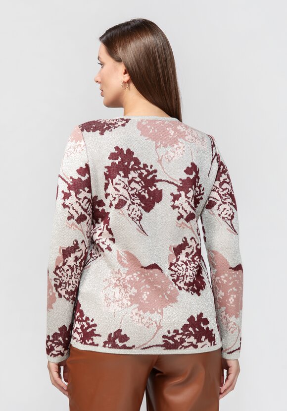 Свитер с растительным принтом и метанитью шир.  580, рис. 11