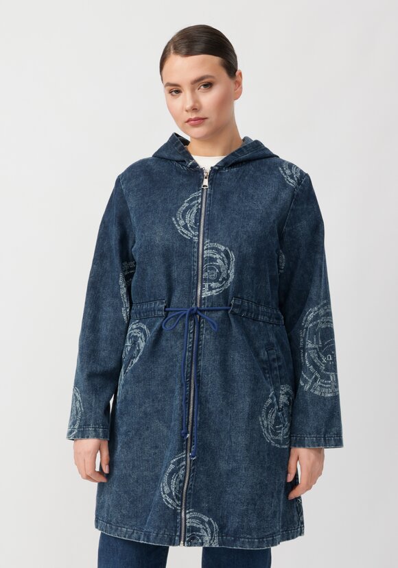 Джинсовая куртка удлиненная шир.  580, рис. 4