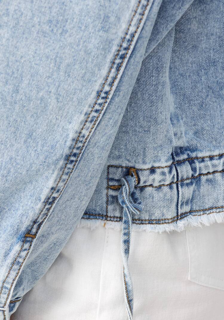 Куртка джинсовая со стразами шир.  750, рис. 7