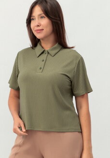 Поло с коротким рукавом из ткани лапша