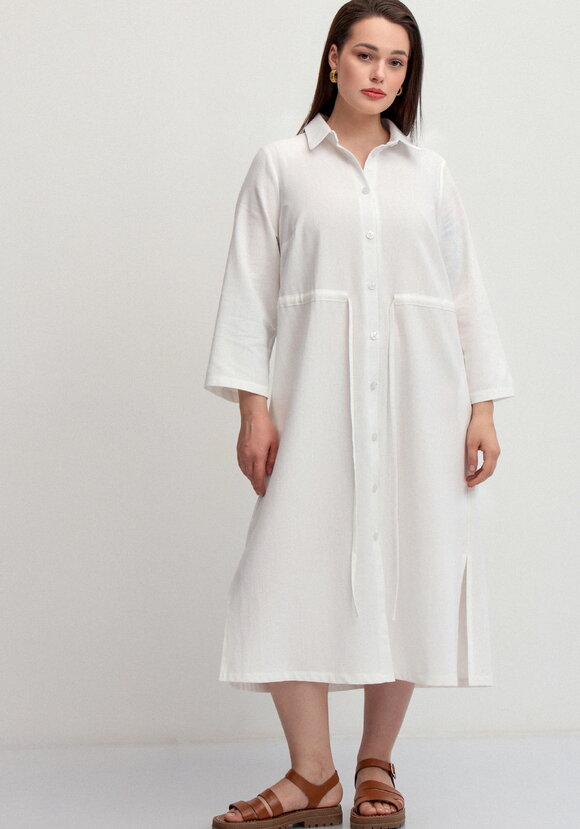 Платье-рубашка изо льна шир.  580, рис. 27