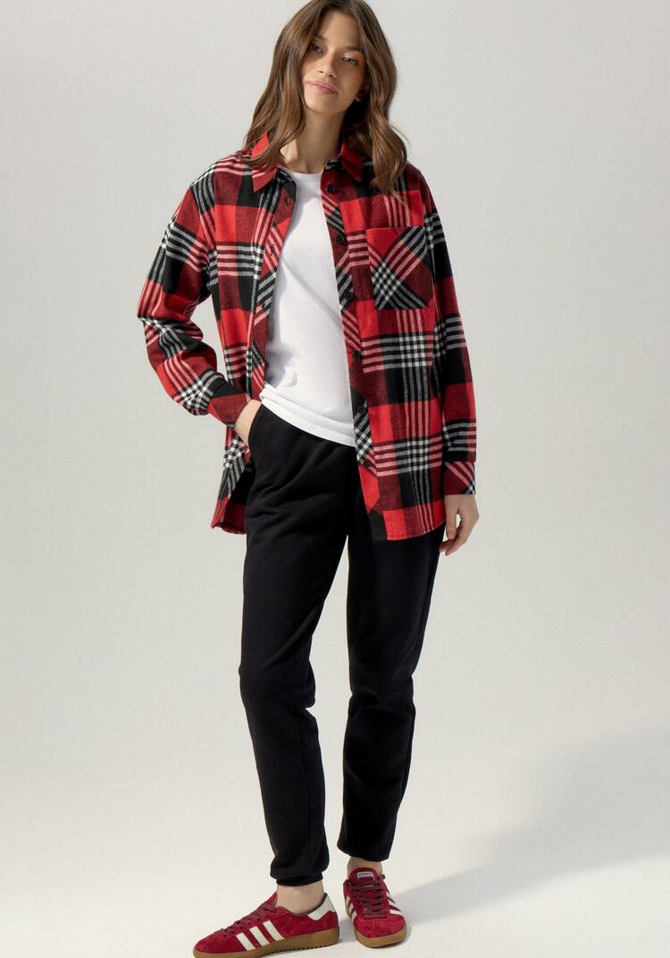 Рубашка в клетку с принтом на спине шир.  750, рис. 5