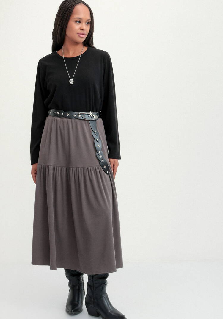 Юбка трикотажная свободного кроя на резинке шир.  750, рис. 9