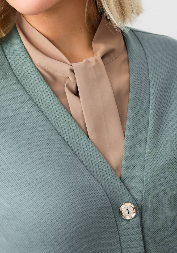 Кардиган на пуговицах однотонный шир.  750, рис. 6