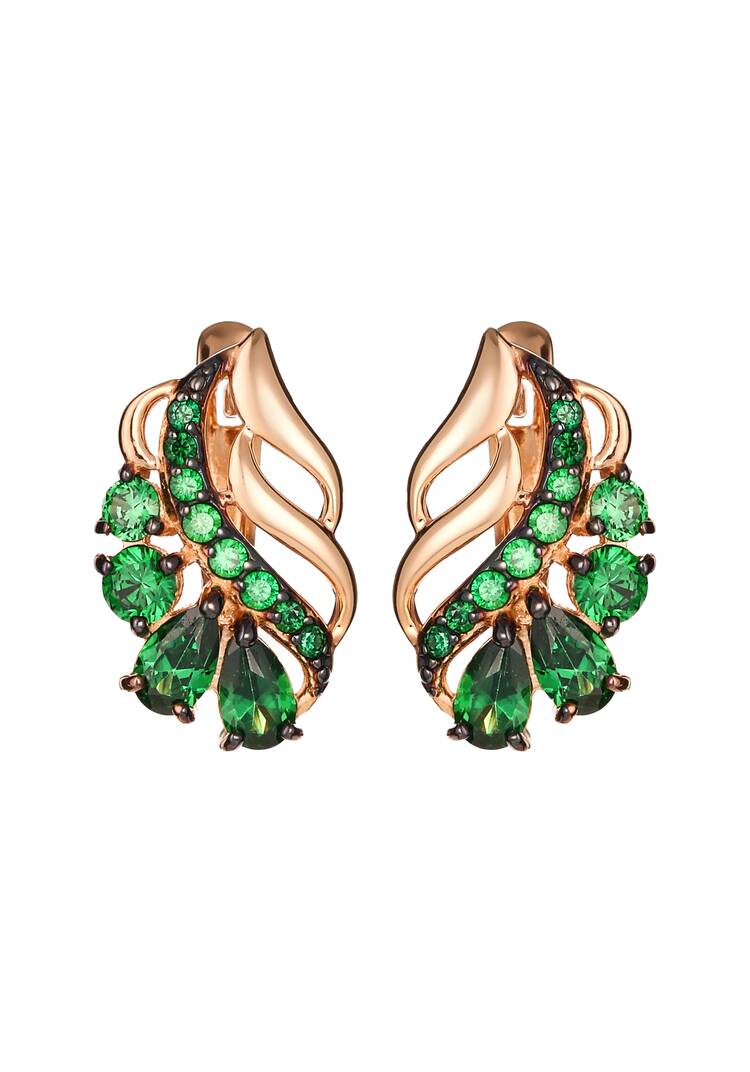 Серьги серебряные Волшебное перо шир.  750, рис. 2