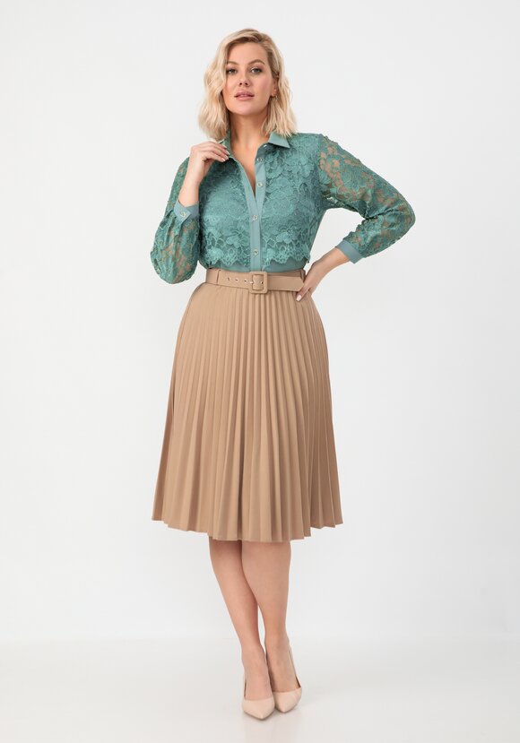 Блуза с ажурным кружевом на груди шир.  580, рис. 15