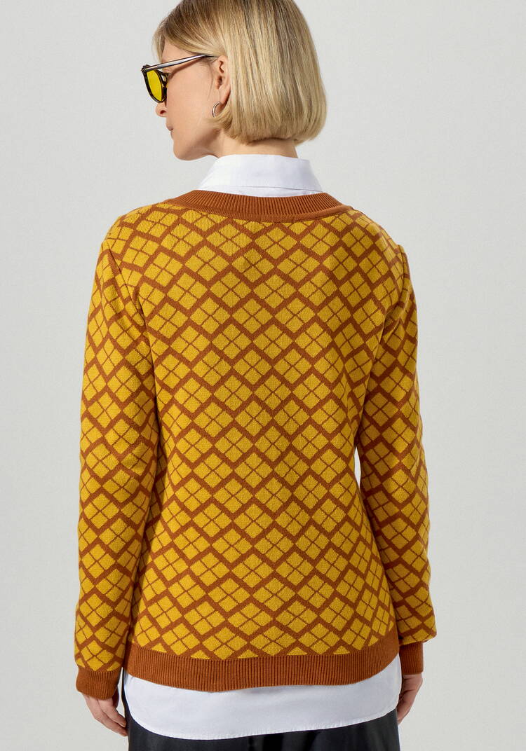 Джемпер женский с V-образным вырезом шир.  750, рис. 23