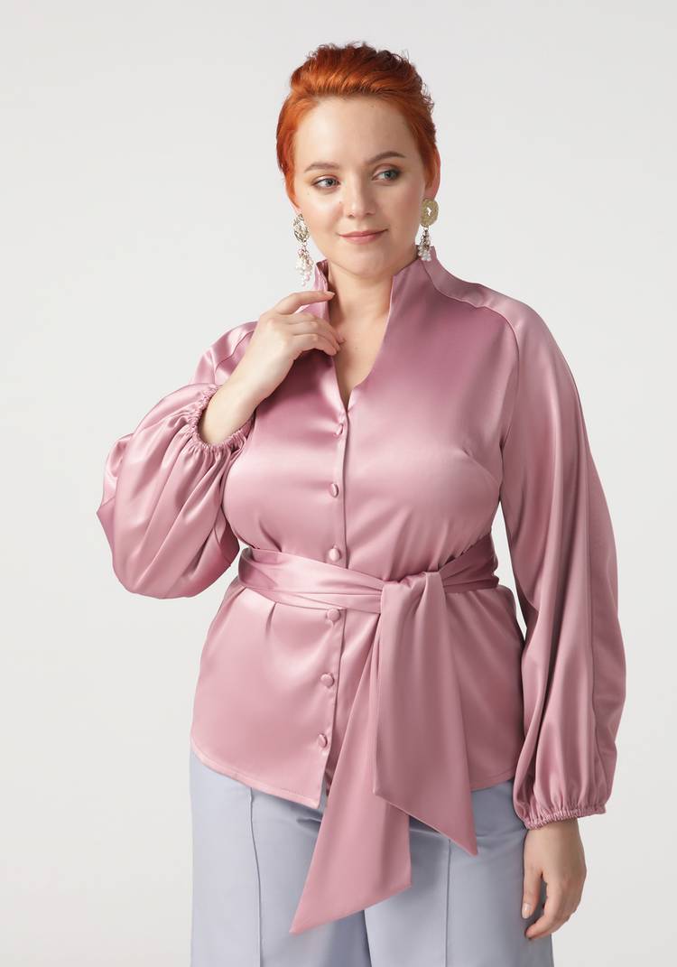 Блуза с широким рукавом и поясом шир.  750, рис. 5