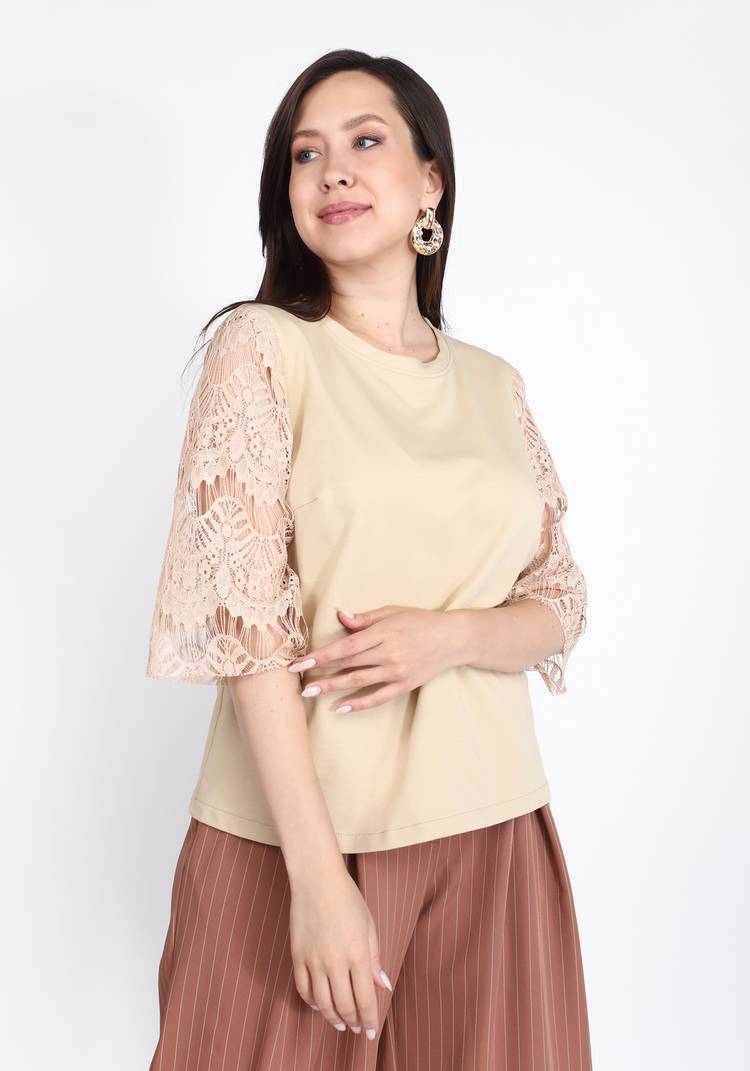 Топ-блуза с кружевным рукавом шир.  750, рис. 20