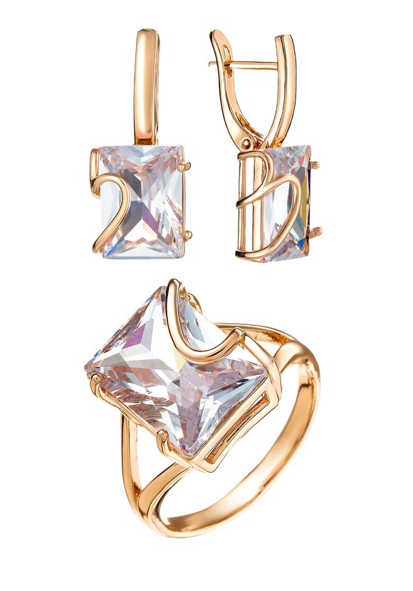 Комплект Изумление (серьги, кольцо) шир.  580, рис. 1