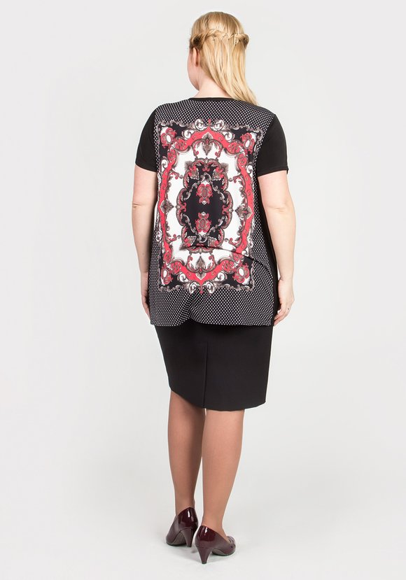 Туника с коротким рукавом и узорным принтом шир.  580, рис. 2