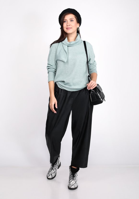 Брюки из экокожи на резинке шир.  580, рис. 15