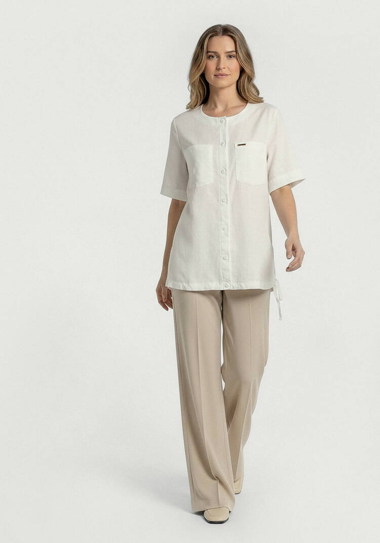 Блуза из льна на кулиске шир.  750, рис. 8