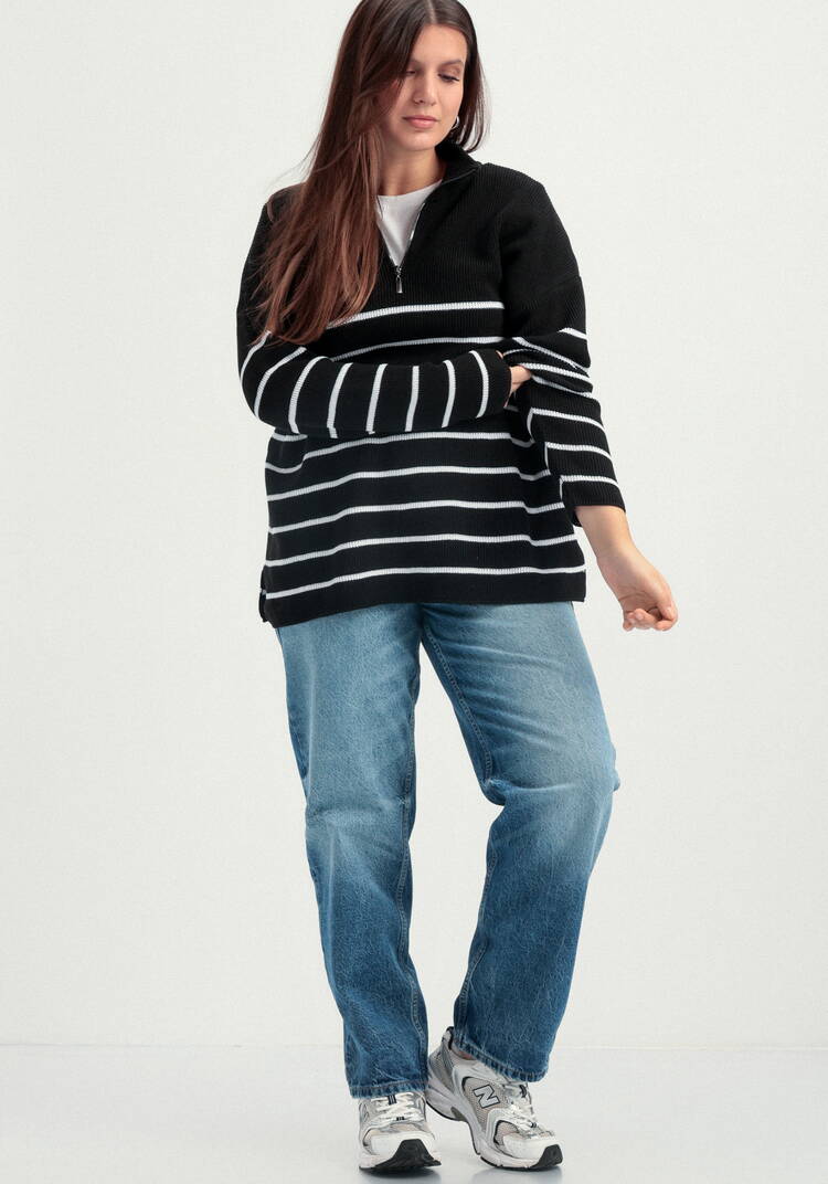 Джемпер в полоску с воротником-поло на молнии шир.  750, рис. 25