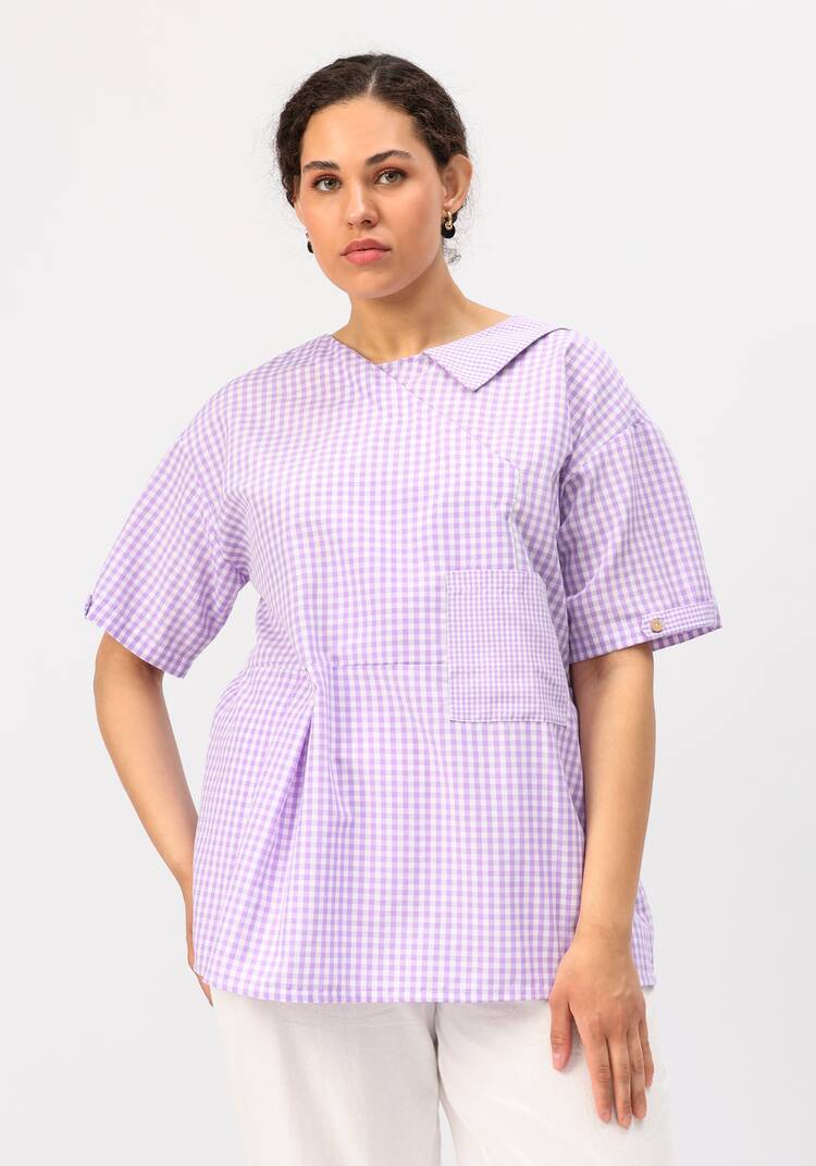 Блуза оригинального дизайна и свободного кроя шир.  750, рис. 9