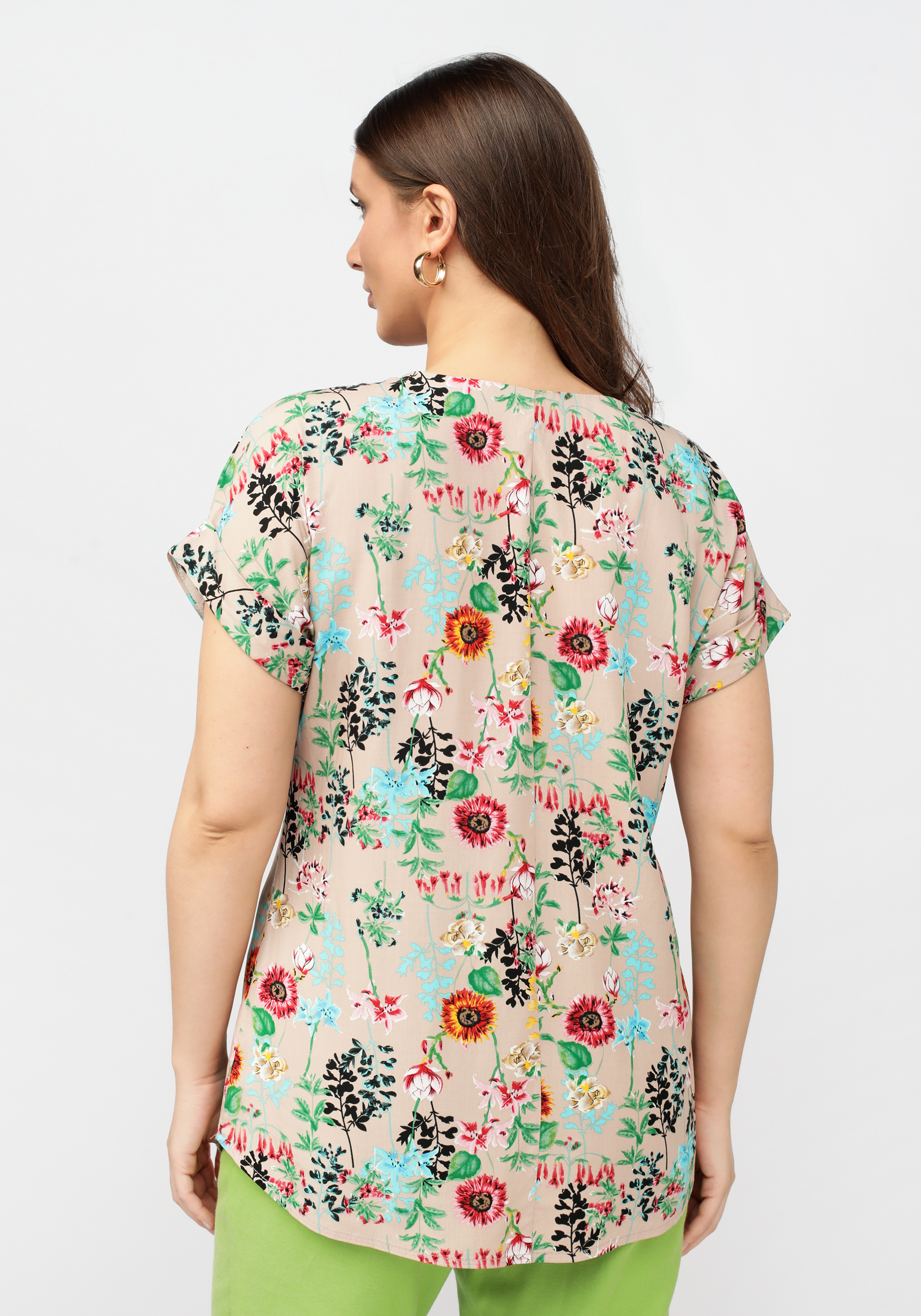 Блуза с цветочным рисунком Manhattan, размер 58 - фото 8