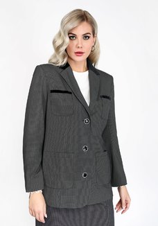 Пиджак с бархатной отделкой и карманами