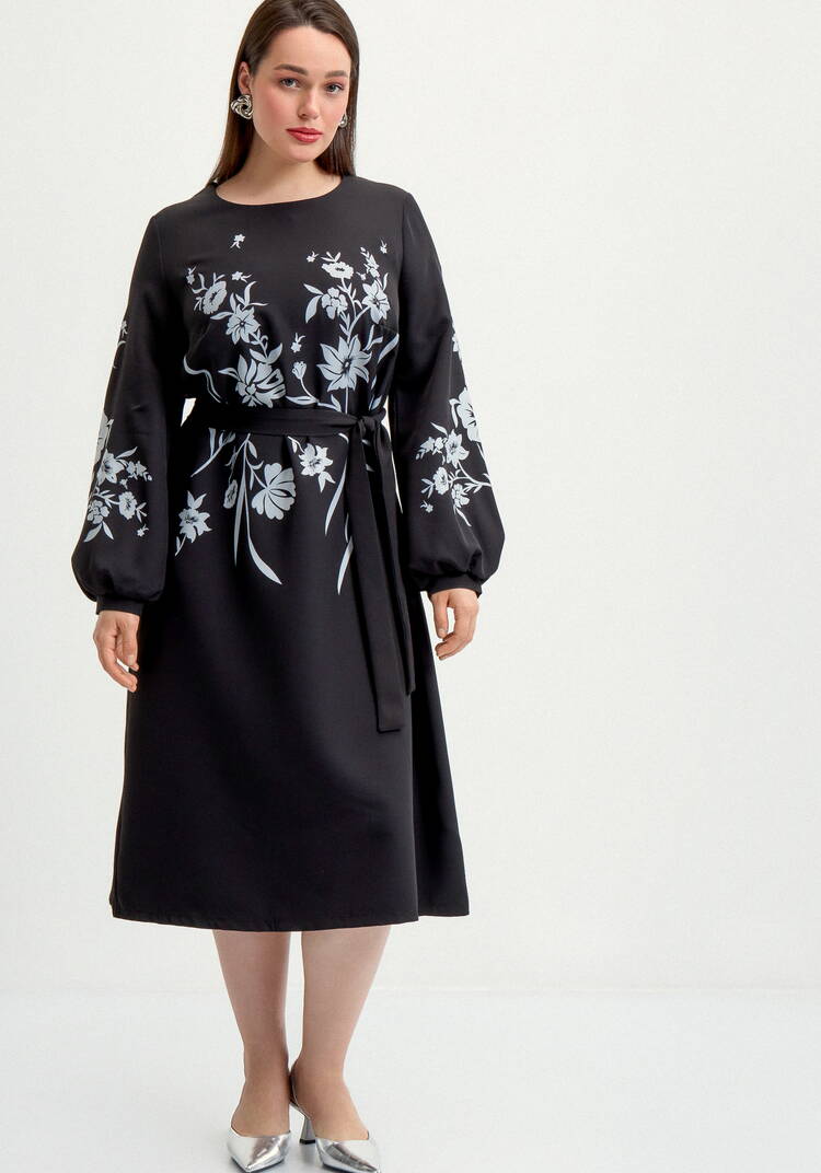 Платье с цветочным принтом А-силуэта шир.  750, рис. 13