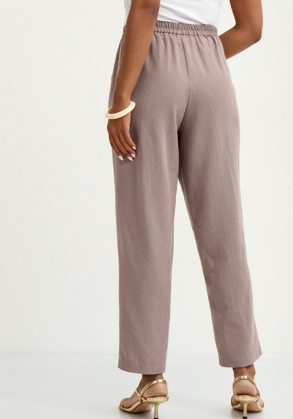 Брюки изо льна  прямые  с резинкой по поясу шир.  580, рис. 3