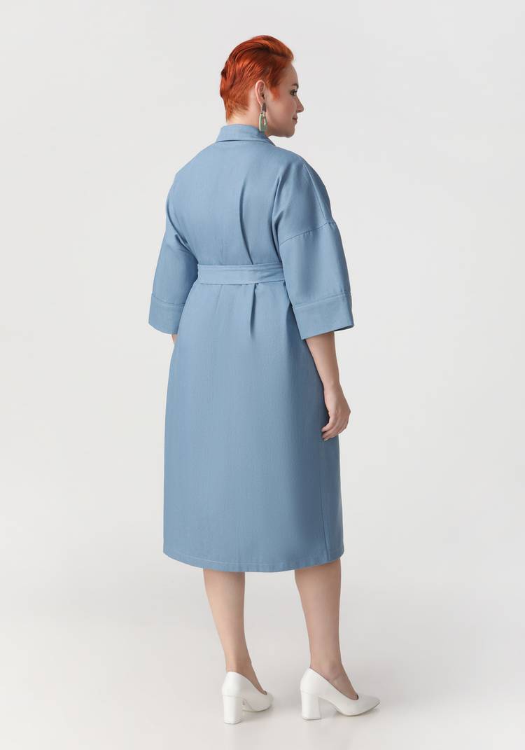 Платье-рубашка из джинсовой ткани с поясом шир.  750, рис. 3