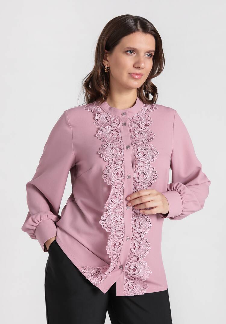 Блуза с ажурным кружевом Селена шир.  750, рис. 1
